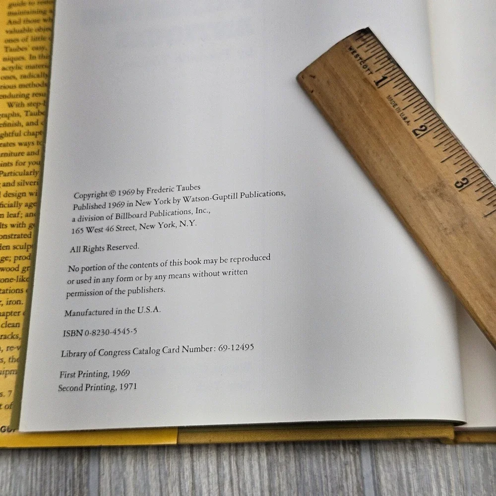 Restoring and Preserving Antiques Frederic Taubes 1971 Hardcover‎ Watson-Guptill